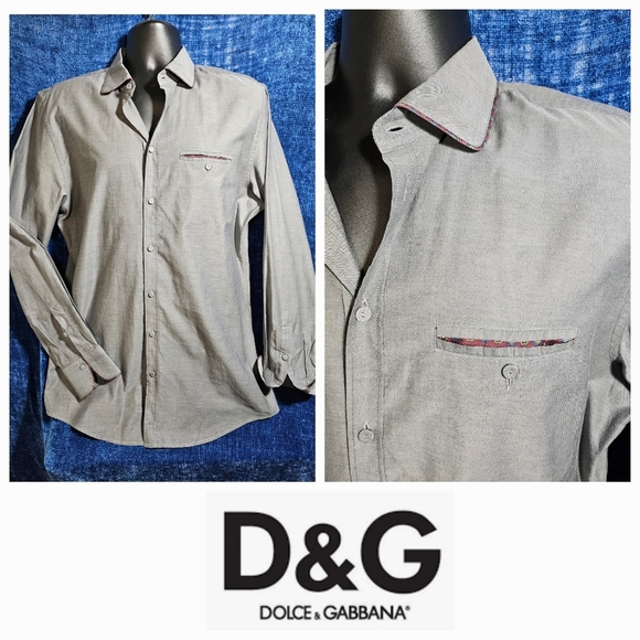 Dolce & Gabbana Men Dark Grey Shirt Small 42 16 1/2 - Picture 1 of 9
